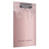 Blush roze glitter druist monogram modern klembord (Rechts)