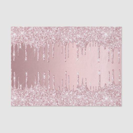 Blush roze glitter druppels girly luxe tissuepapier (Voorkant)