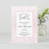 Blush roze glitter elegant chic Sweet 16 Kaart (Staand voorkant)