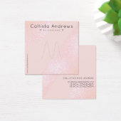 Blush roze Glitter Geo Heart Ring Display Vierkante Visitekaartjes (Bureau)