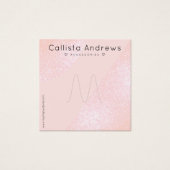 Blush roze Glitter Geo Heart Ring Display Vierkante Visitekaartjes (Voorkant)