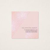 Blush roze Glitter Geo Heart Waring Display Vierkante Visitekaartjes (Achterkant)