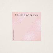 Blush roze Glitter Geo Heart Waring Display Vierkante Visitekaartjes (Voorkant)