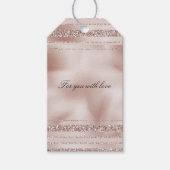 Blush roze glitter glam Stripes Cadeaulabel (Voorkant)