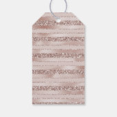 Blush roze glitter glam Stripes Cadeaulabel (Achterkant)