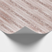 Blush roze glitter glam Stripes Cadeaupapier (Hoek)