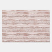 Blush roze glitter glam Stripes Inpakpapier Vel (Voorkant)