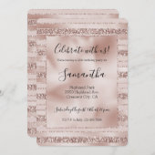 Blush roze glitter glam Stripes Kaart (Voorkant / Achterkant)