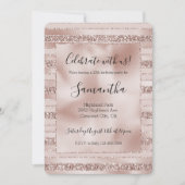 Blush roze glitter glam Stripes Kaart (Voorkant)