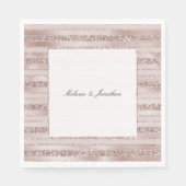 Blush roze glitter glam Stripes Servet (Voorkant)