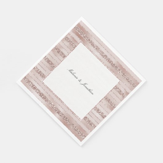 Blush roze glitter glam Stripes Servet (Hoek)
