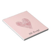 Blush Roze Glitter Glitzy Heart Notitieblok (Schuin)
