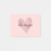 Blush Roze Glitter Glitzy Heart Post-it® Notes (Voorkant)
