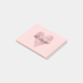 Blush Roze Glitter Glitzy Heart Post-it® Notes (Schuin)