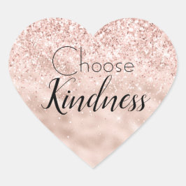 Blush roze glitter Glitzy Sparkle   Hart Sticker