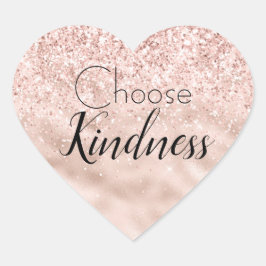 Blush roze glitter Glitzy Sparkle   Hart Sticker
