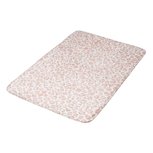 Blush roze glitter leopard print                 badmat (Gekanteld)