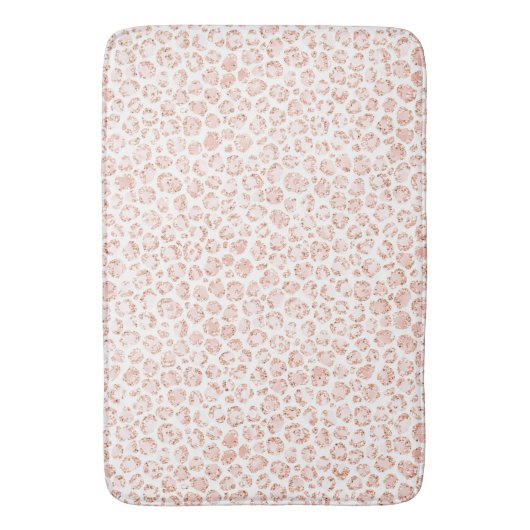 Blush roze glitter leopard print                 badmat (Voorkant Verticaal)