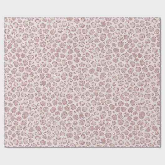 Blush roze glitter leopard print cadeaupapier (Vlak)
