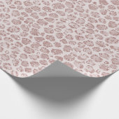 Blush roze glitter leopard print cadeaupapier (Hoek)