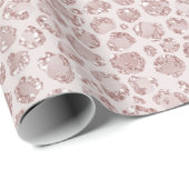 Blush roze glitter leopard print cadeaupapier (Rol Hoek)