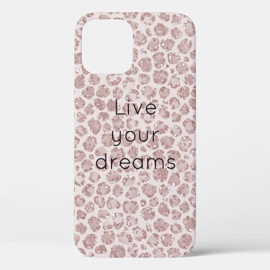 Blush roze glitter leopard print         Case-Mate iPhone case (Achterkant)