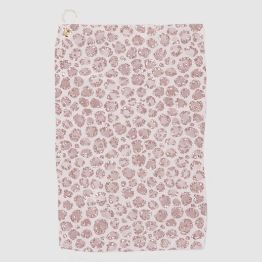 Blush roze glitter leopard print     golfhanddoek (Voorkant)