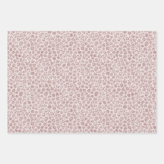 Blush roze glitter leopard print       inpakpapier vel (Voorkant)