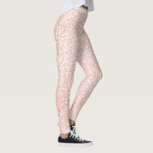 Blush roze glitter leopard print               leggings (Rechts)