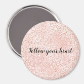 Blush roze glitter leopard print magneet (Voorkant / Achterkant)