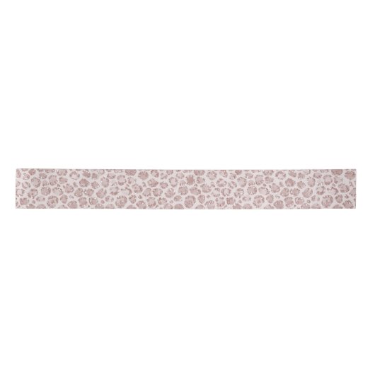 Blush roze glitter leopard print    satijnen lint (Voorkant)