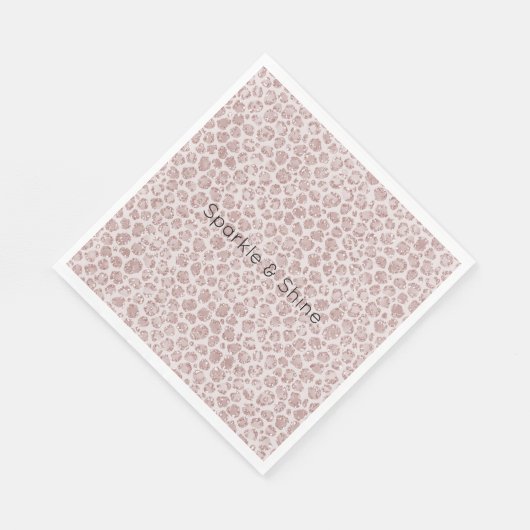 Blush roze glitter leopard print servet (Hoek)