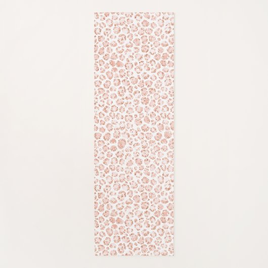 Blush roze glitter leopard print                 yogamat (Voorkant)
