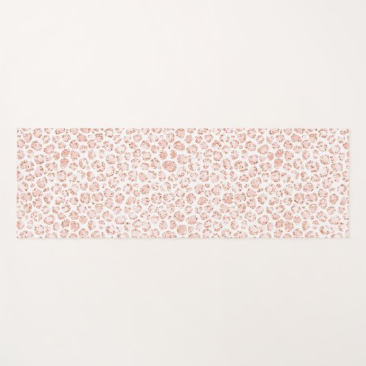 Blush roze glitter leopard print                 yogamat (Voorkant (horizontaal))