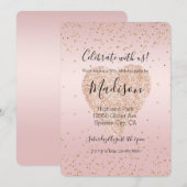 Blush roze glitter liefde gouden Confetti hart Kaart (Voorkant / Achterkant)