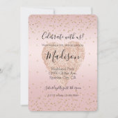 Blush roze glitter liefde gouden Confetti hart Kaart (Voorkant)