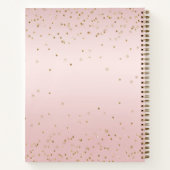 Blush roze glitter liefde gouden Confetti hart Notitieboek (Achterkant)