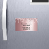 Blush roze glitter metallic elegant business busin magnetisch visitekaartje