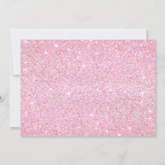 Blush Roze Glitter Moderne Sweet 16 Verjaardagsfee Kaart (Achterkant)