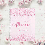 Blush roze glitter naam afspraak 2024 planner<br><div class="desc">Blush roze achtergrond,  faux glitter stof. Personaliseer en voeg een jaar en een naam toe. Roze letters.</div>