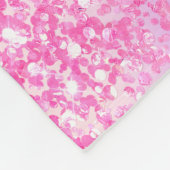Blush roze glitter naam script holografisch meisje fleece deken (Hoek)