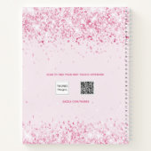 Blush roze glitter name script journal girl notitieboek (Achterkant)
