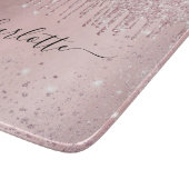 Blush roze glitter name script snijplank (Hoek)