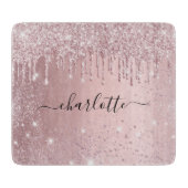 Blush roze glitter name script snijplank (Voorkant)