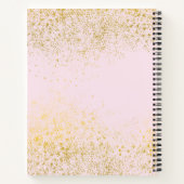 Blush Roze Glitter Photo Monogram Sketchbook-lapto Notitieboek (Achterkant)