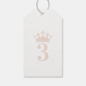 Blush Roze Glitter Prinses Kroongunst Cadeaulabel (Achterkant)