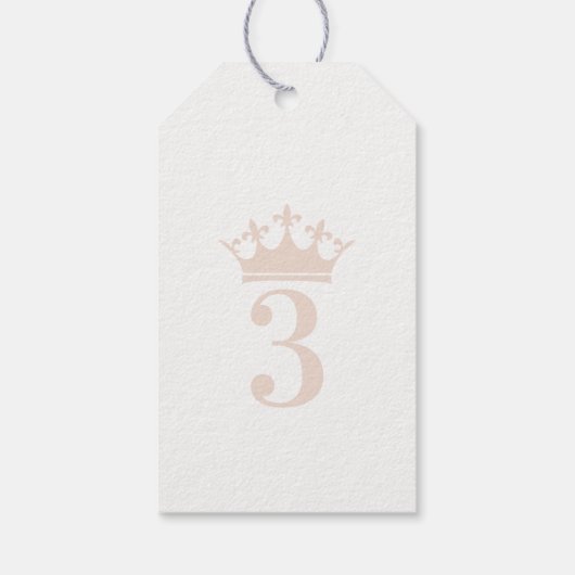 Blush Roze Glitter Prinses Kroongunst Cadeaulabel (Achterkant)