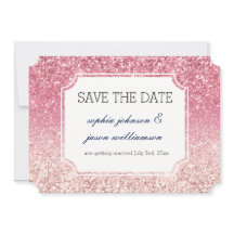 Blush roze glitter slaat de datum op