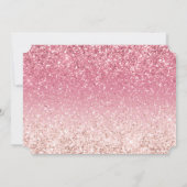 Blush roze glitter slaat de datum op save the date (Achterkant)