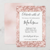 Blush roze glitter Sparkle Kaart (Voorkant / Achterkant)